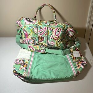 Vera Bradley Tutti Frutti Paisley BUNDLE Weekend Duffle Bag and Large Tote
